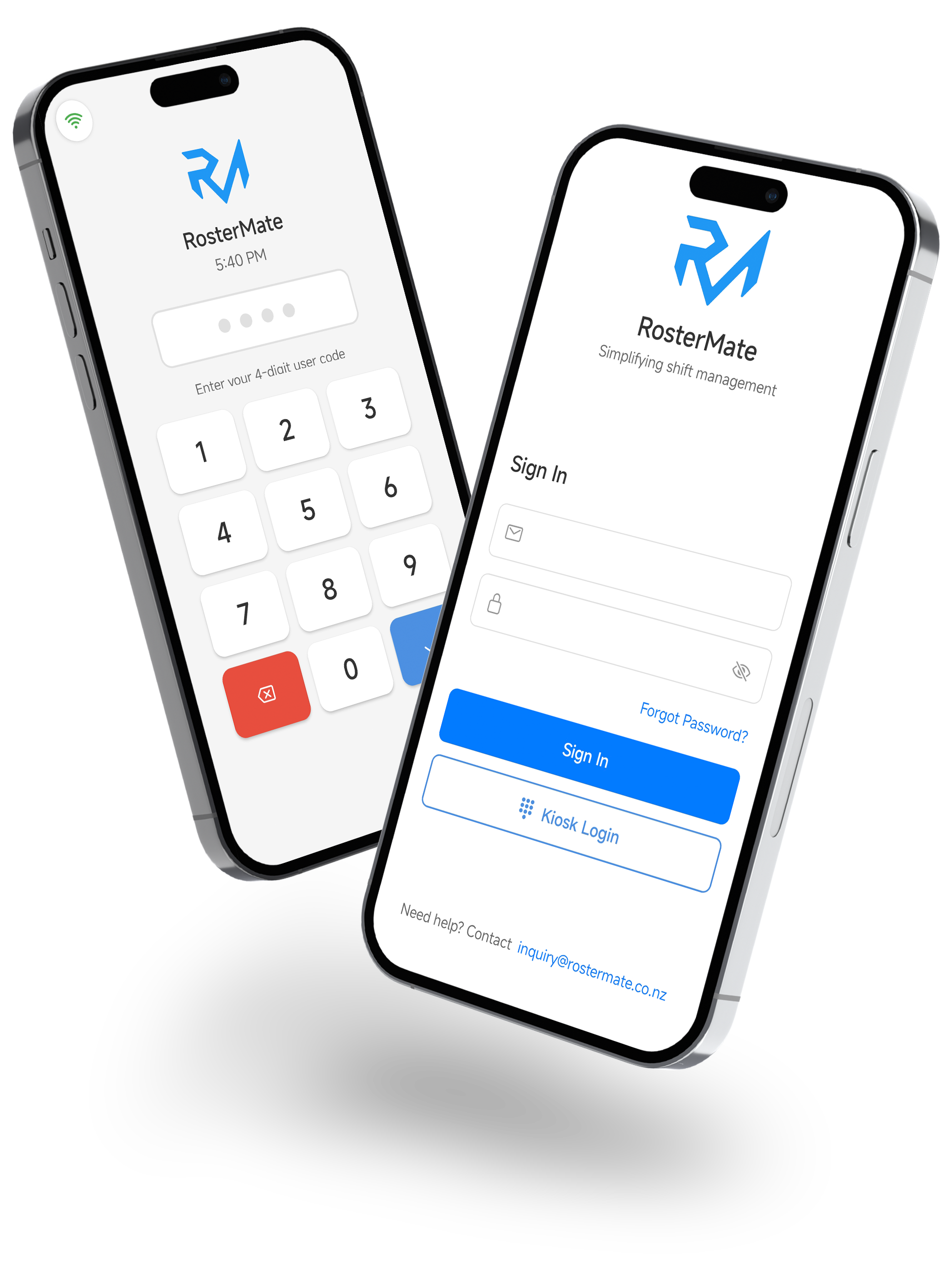 RosterMate Mobile App Dashboard